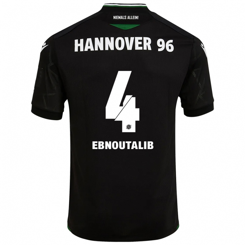 ילדים Ilias Ebnoutalib #4 שחור ירוק הרחק ג'רזי 2025/26 חולצה קצרה