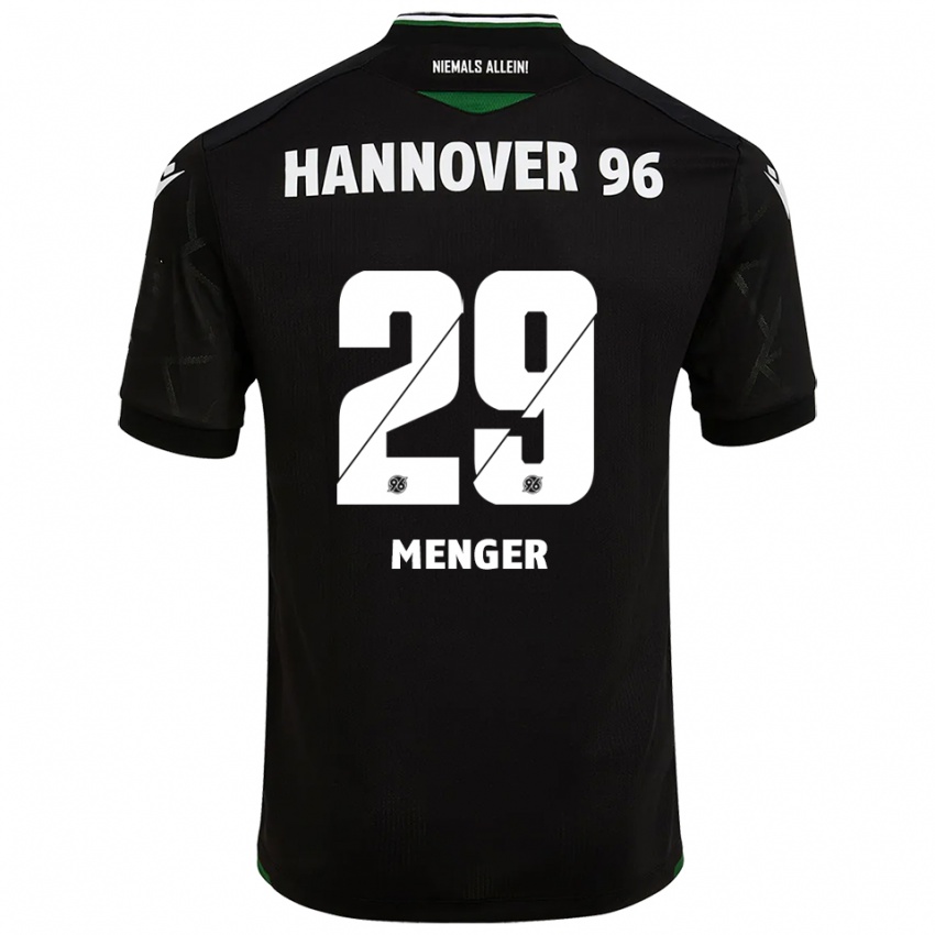 ילדים Jana Menger #29 שחור ירוק הרחק ג'רזי 2025/26 חולצה קצרה