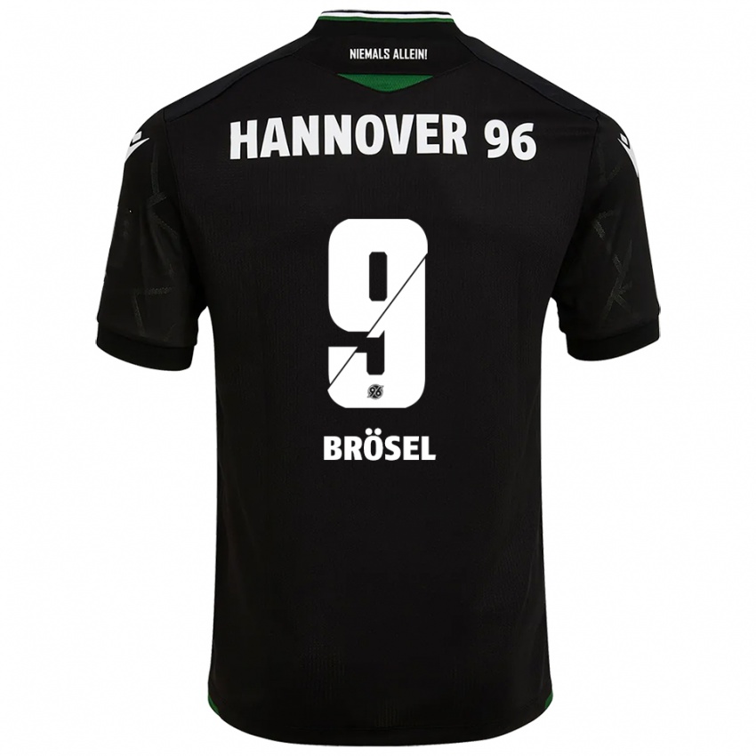 ילדים Niclas Brösel #9 שחור ירוק הרחק ג'רזי 2025/26 חולצה קצרה