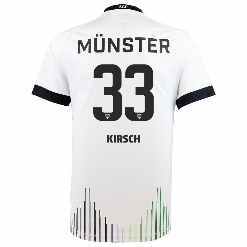 ילדים Marian Kirsch #33 לבן שחור הרחק ג'רזי 2025/26 חולצה קצרה