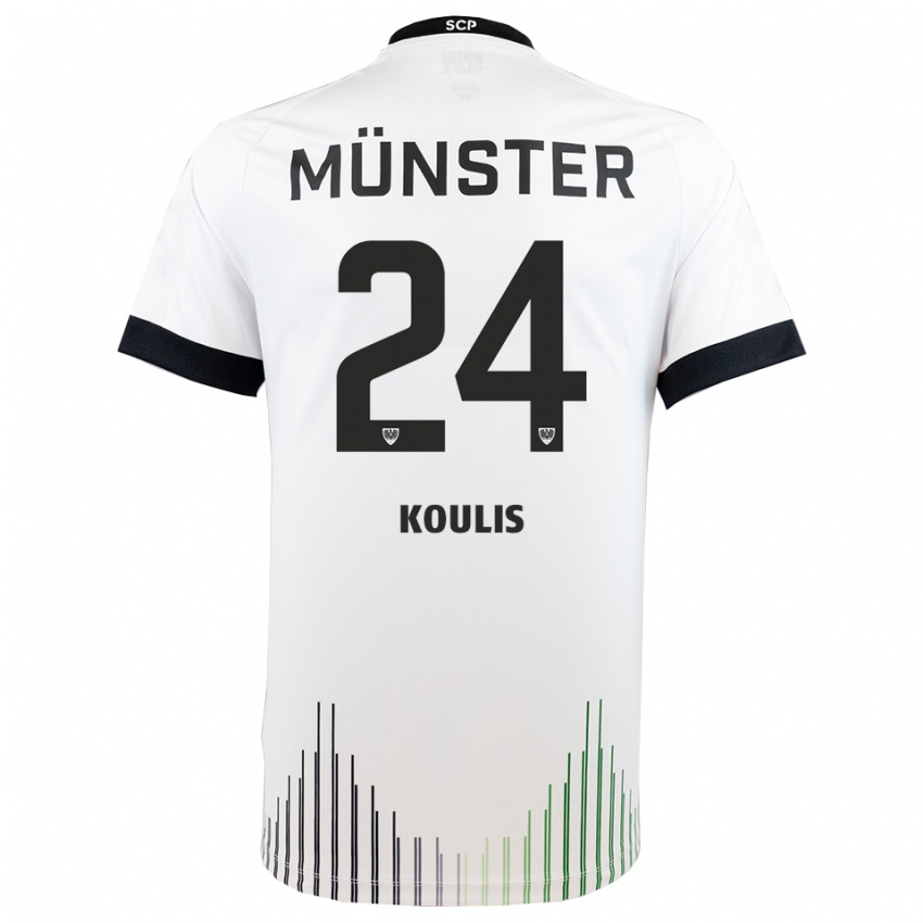 ילדים Niko Koulis #24 לבן שחור הרחק ג'רזי 2025/26 חולצה קצרה