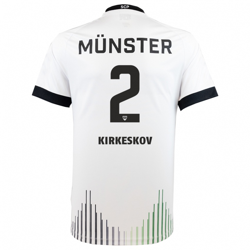 ילדים Mikkel Kirkeskov #2 לבן שחור הרחק ג'רזי 2025/26 חולצה קצרה