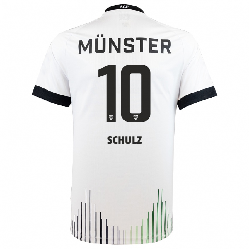 ילדים מרווין שולץ #10 לבן שחור הרחק ג'רזי 2025/26 חולצה קצרה