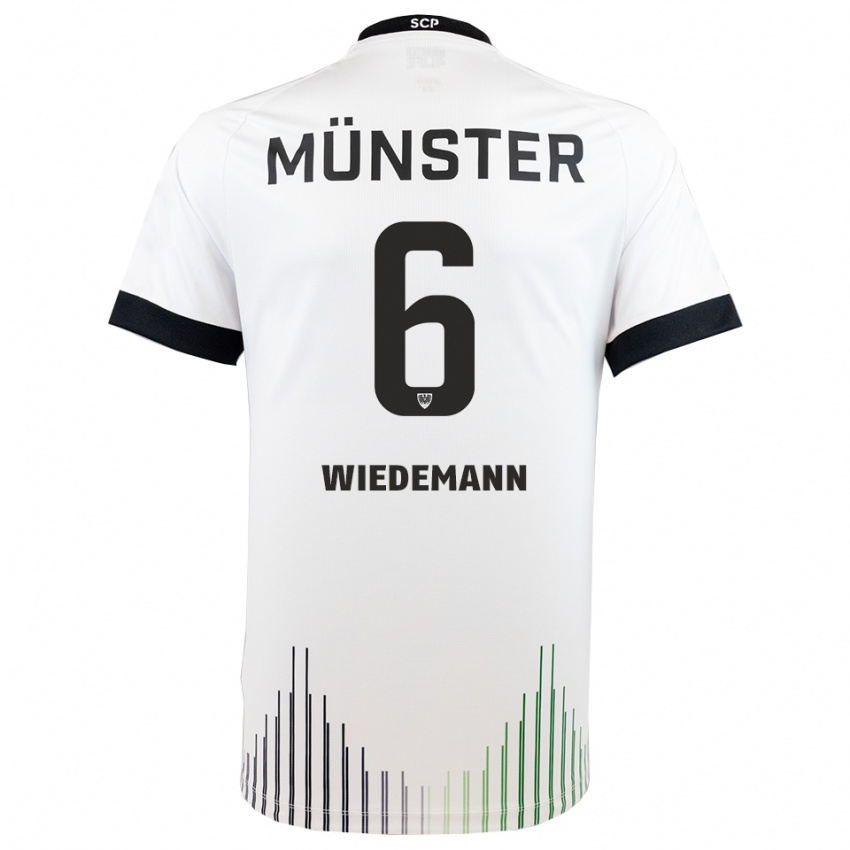 ילדים לינו וידמן #6 לבן שחור הרחק ג'רזי 2025/26 חולצה קצרה