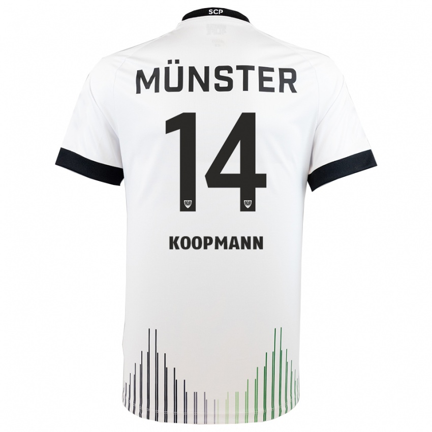 ילדים פסקל קופמן #14 לבן שחור הרחק ג'רזי 2025/26 חולצה קצרה