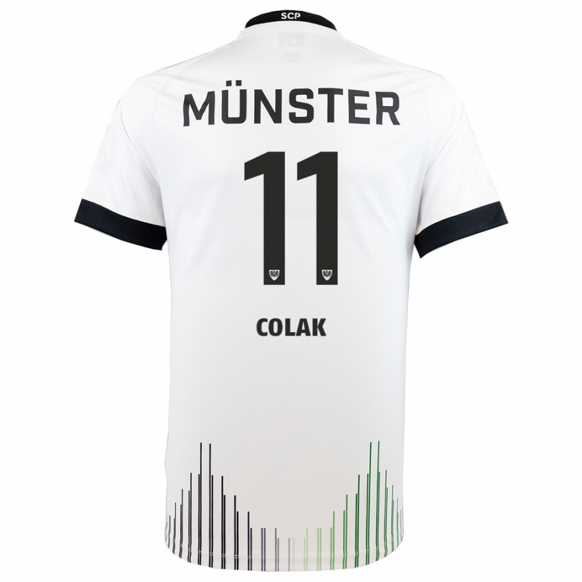 ילדים Alper Colak #11 לבן שחור הרחק ג'רזי 2025/26 חולצה קצרה