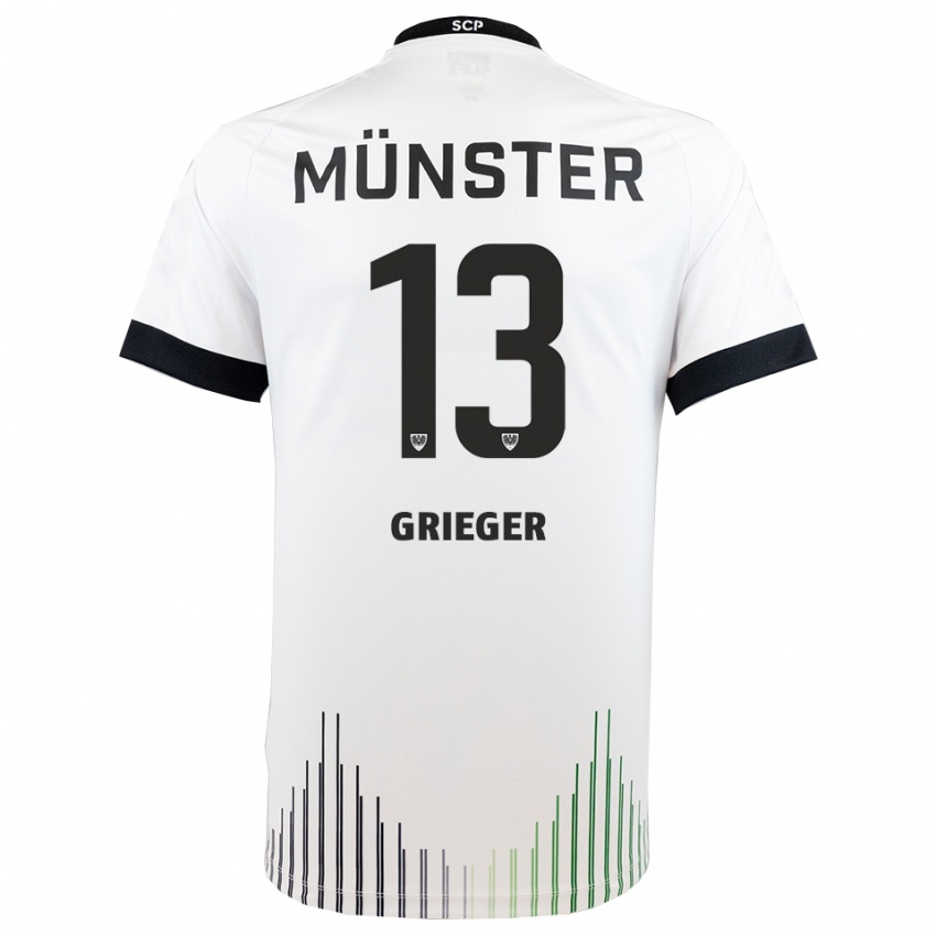 ילדים דומיניק גריגר #13 לבן שחור הרחק ג'רזי 2025/26 חולצה קצרה