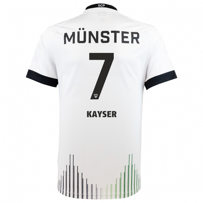 ילדים Leon Kayser #7 לבן שחור הרחק ג'רזי 2025/26 חולצה קצרה