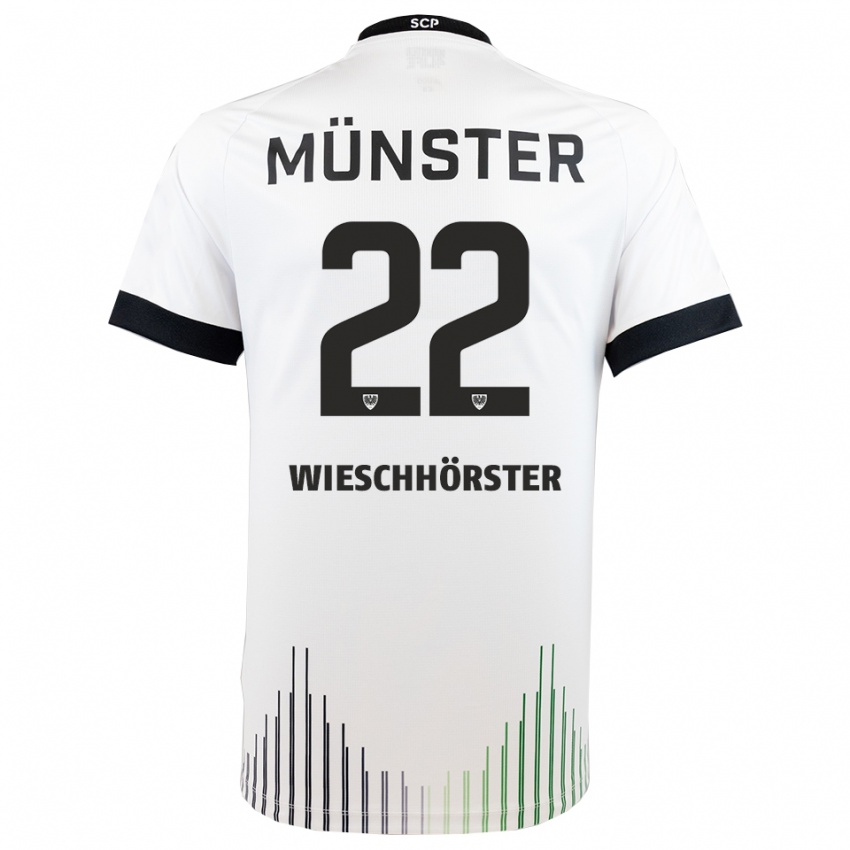 ילדים Falk Wieschhörster #22 לבן שחור הרחק ג'רזי 2025/26 חולצה קצרה