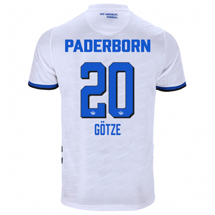 ילדים פליקס גצה #20 לבן כחול הרחק ג'רזי 2025/26 חולצה קצרה