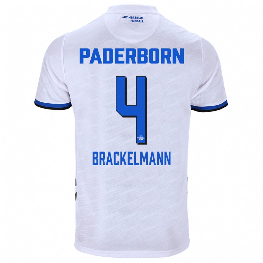 ילדים Calvin Brackelmann #4 לבן כחול הרחק ג'רזי 2025/26 חולצה קצרה