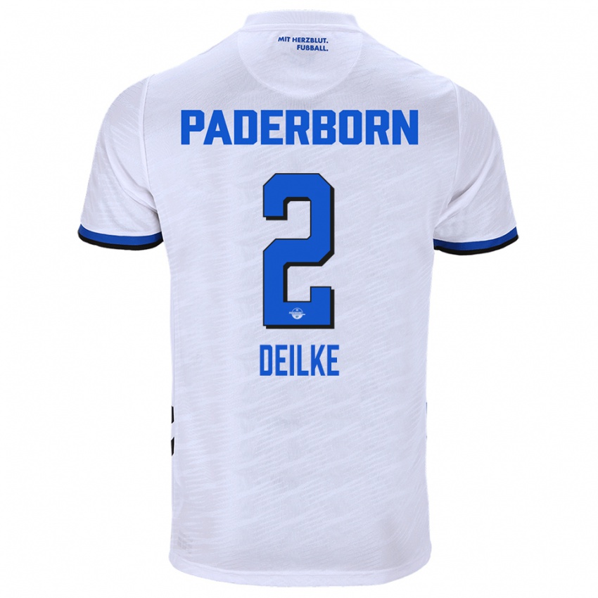 ילדים Flemming Deilke #2 לבן כחול הרחק ג'רזי 2025/26 חולצה קצרה