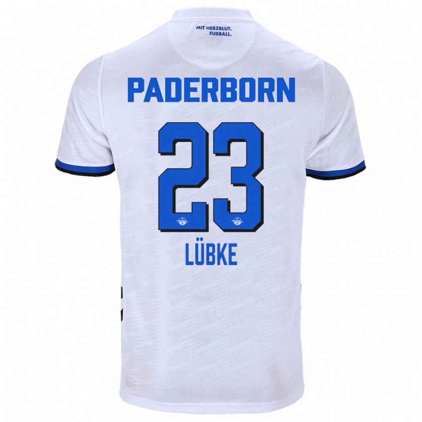 ילדים Jesper Lübke #23 לבן כחול הרחק ג'רזי 2025/26 חולצה קצרה