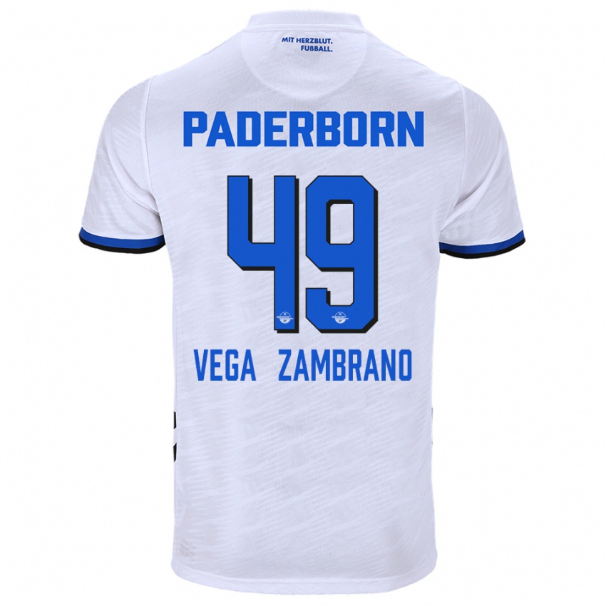 ילדים ג׳ואל וגה זמבראנו #49 לבן כחול הרחק ג'רזי 2025/26 חולצה קצרה