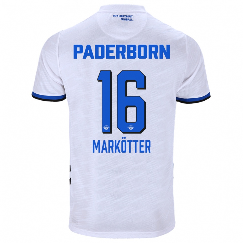 ילדים יונה מרקוטר #16 לבן כחול הרחק ג'רזי 2025/26 חולצה קצרה