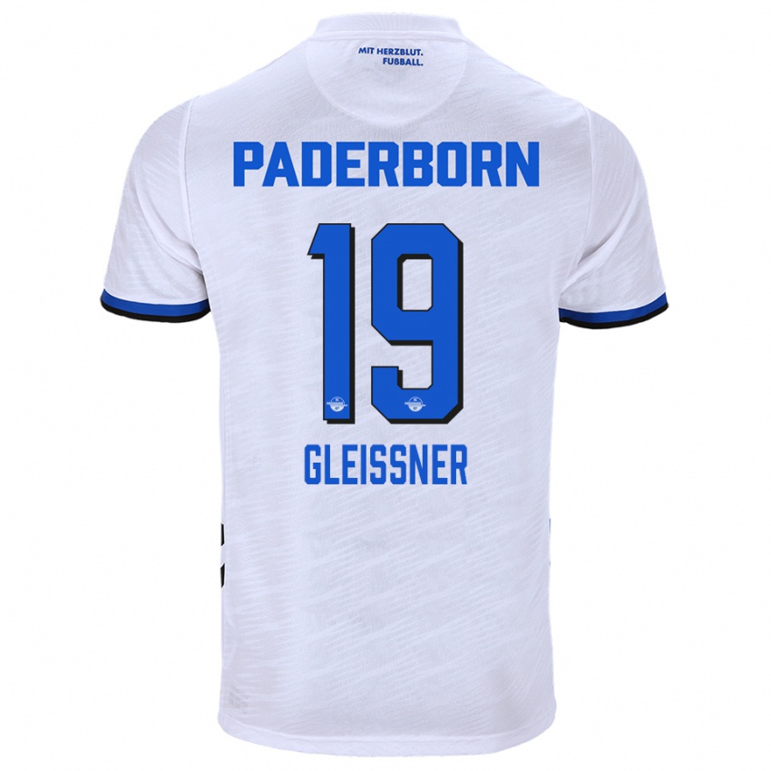 ילדים קווין לוקה גלייסנר #19 לבן כחול הרחק ג'רזי 2025/26 חולצה קצרה