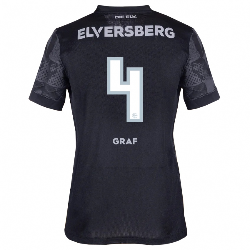 ילדים מתאו גראף #4 שחור אפור הרחק ג'רזי 2025/26 חולצה קצרה