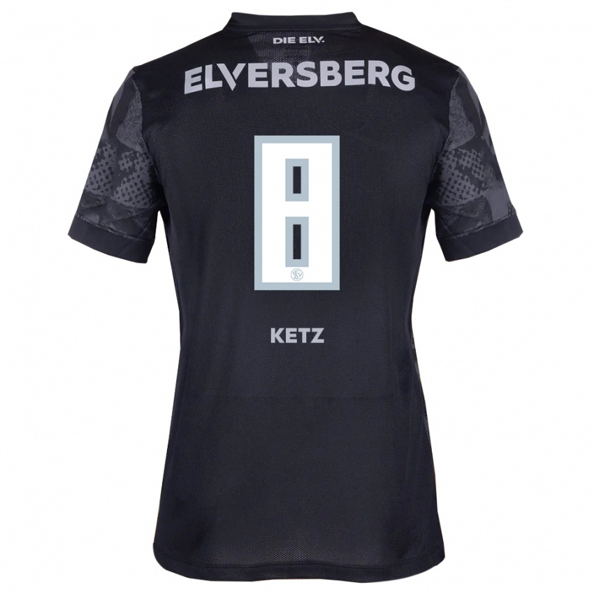 ילדים Maas Ketz #8 שחור אפור הרחק ג'רזי 2025/26 חולצה קצרה