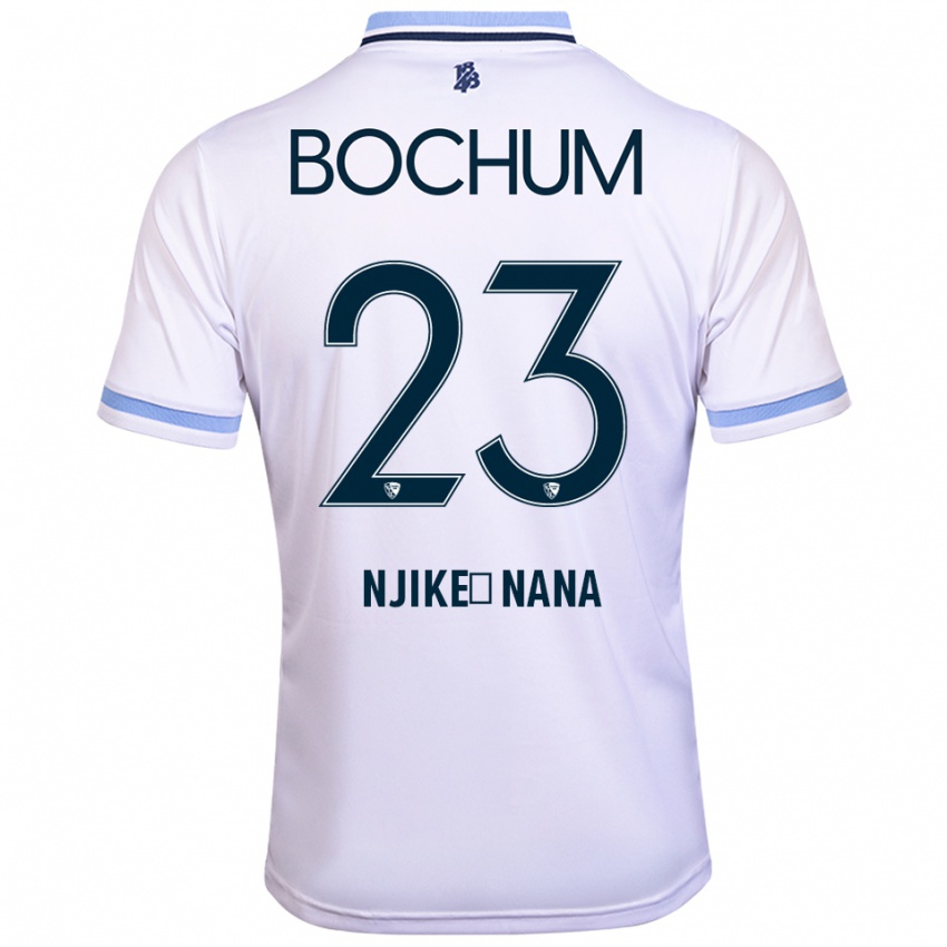 ילדים Jean-Philippe Njike-Nana #23 לבן תכלת הרחק ג'רזי 2025/26 חולצה קצרה