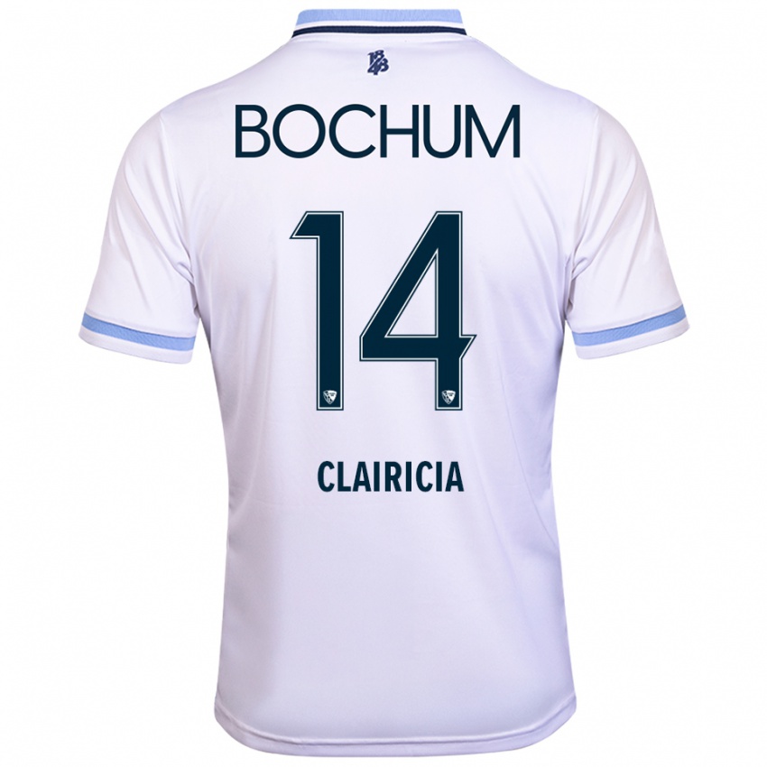 ילדים Mathis Clairicia #14 לבן תכלת הרחק ג'רזי 2025/26 חולצה קצרה