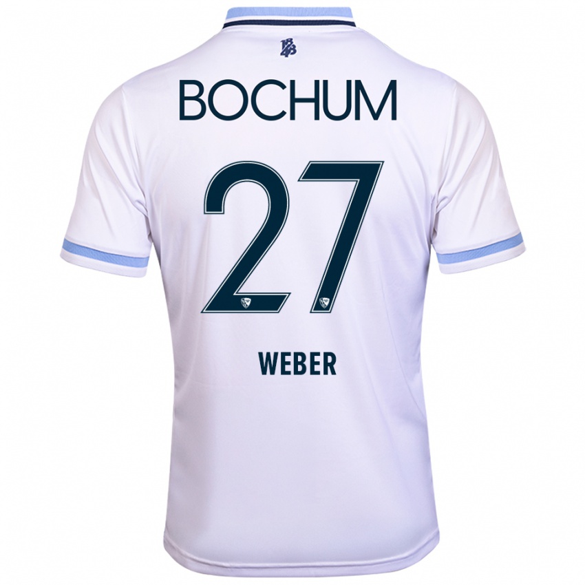 ילדים סמואל ובר #27 לבן תכלת הרחק ג'רזי 2025/26 חולצה קצרה