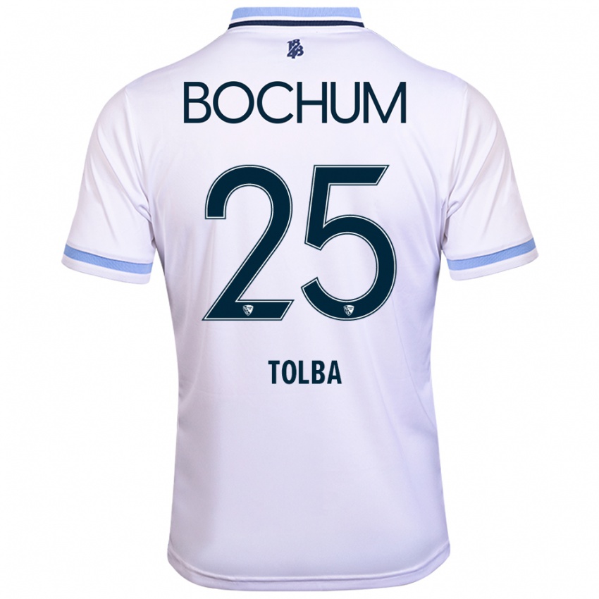 ילדים מוחמד טולבה #25 לבן תכלת הרחק ג'רזי 2025/26 חולצה קצרה