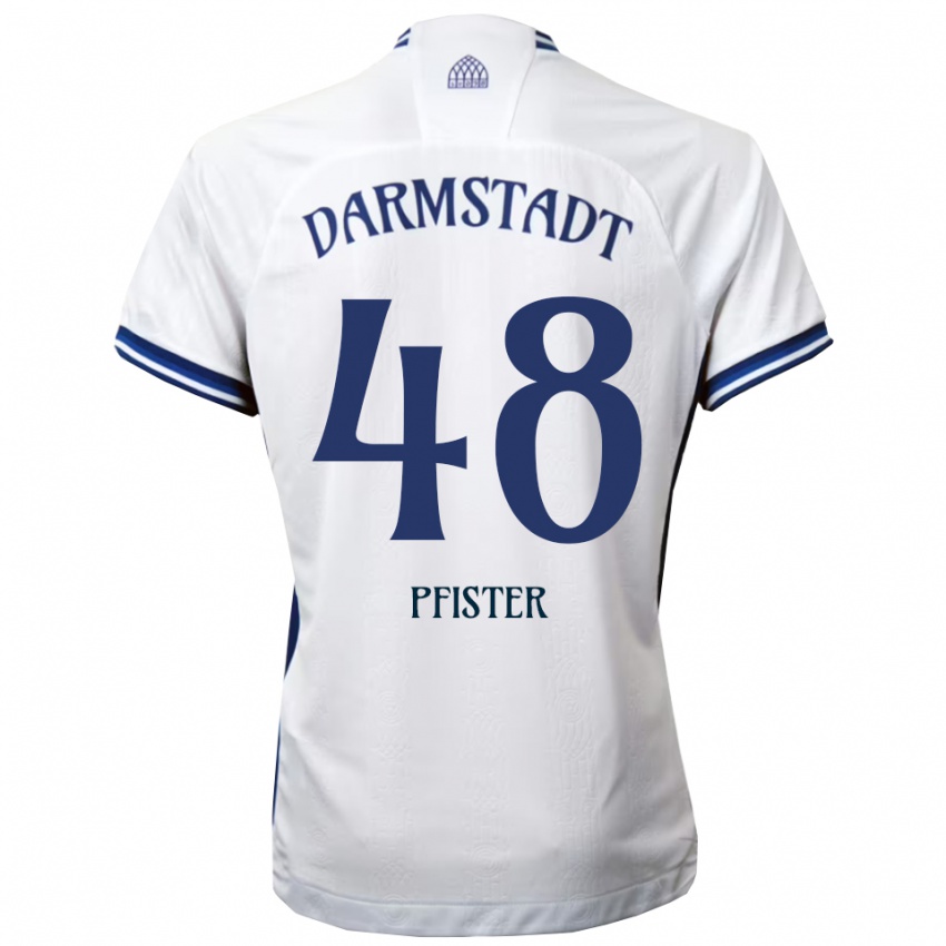 ילדים Max Pfister #48 לבן כחול הרחק ג'רזי 2025/26 חולצה קצרה