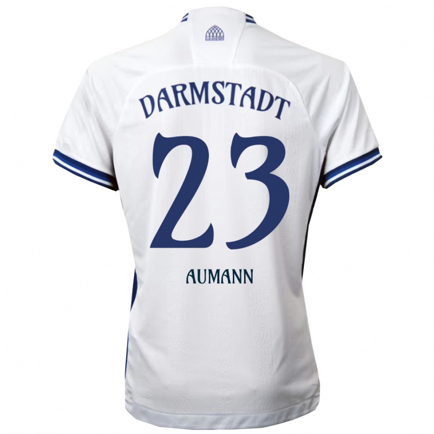 ילדים Emil Aumann #23 לבן כחול הרחק ג'רזי 2025/26 חולצה קצרה