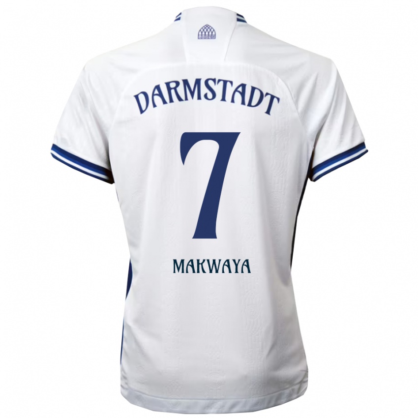 ילדים Jayden Makwaya #7 לבן כחול הרחק ג'רזי 2025/26 חולצה קצרה