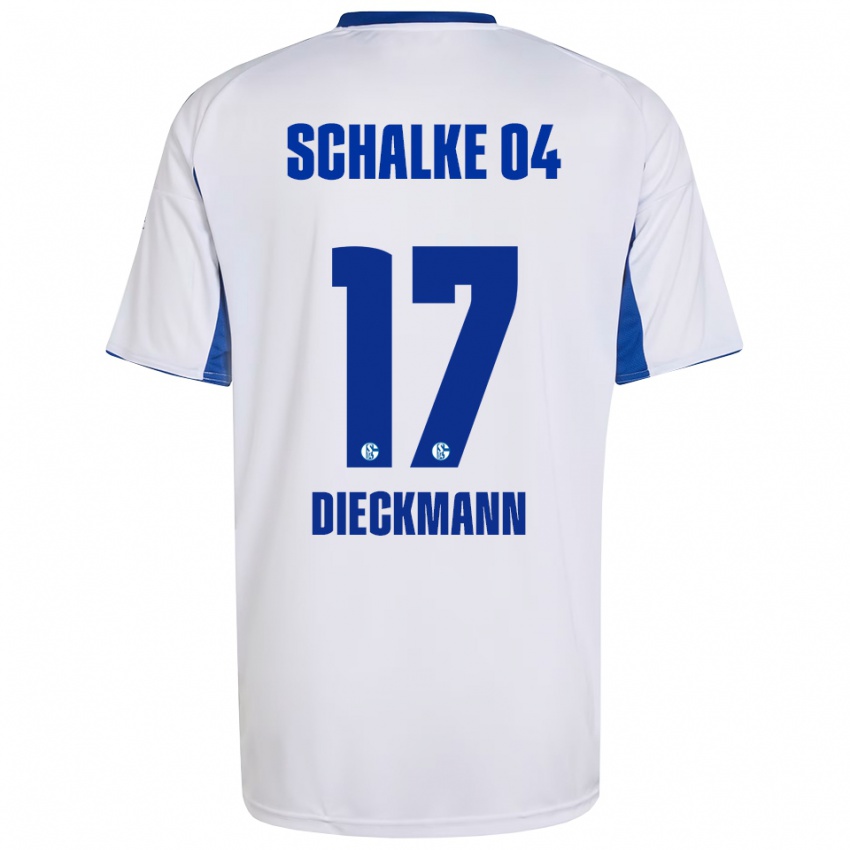ילדים Jonas Dieckmann #17 לבן כחול הרחק ג'רזי 2025/26 חולצה קצרה