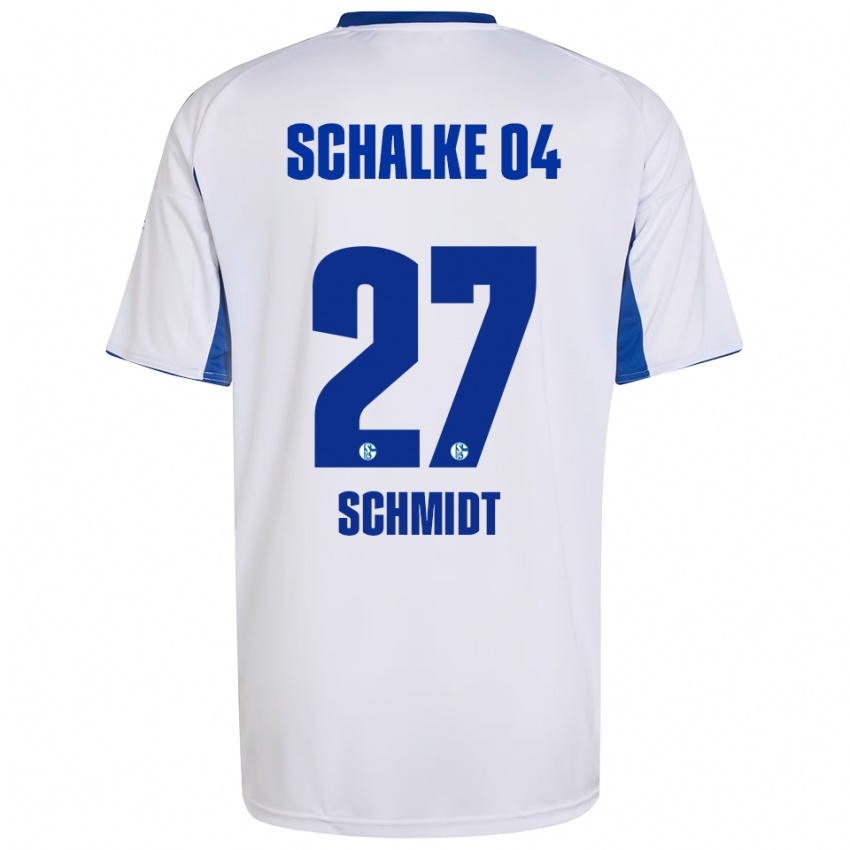 ילדים Tim Schmidt #27 לבן כחול הרחק ג'רזי 2025/26 חולצה קצרה