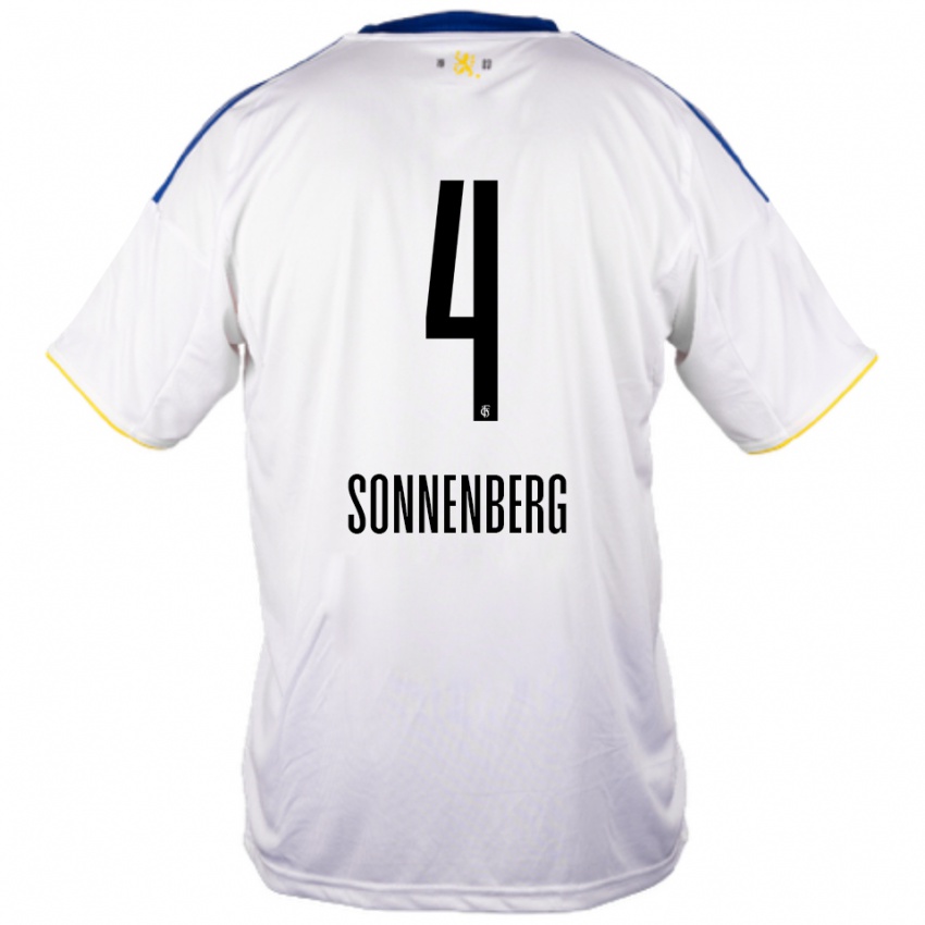ילדים סוון זוננברג #4 לבן כחול צהוב הרחק ג'רזי 2025/26 חולצה קצרה