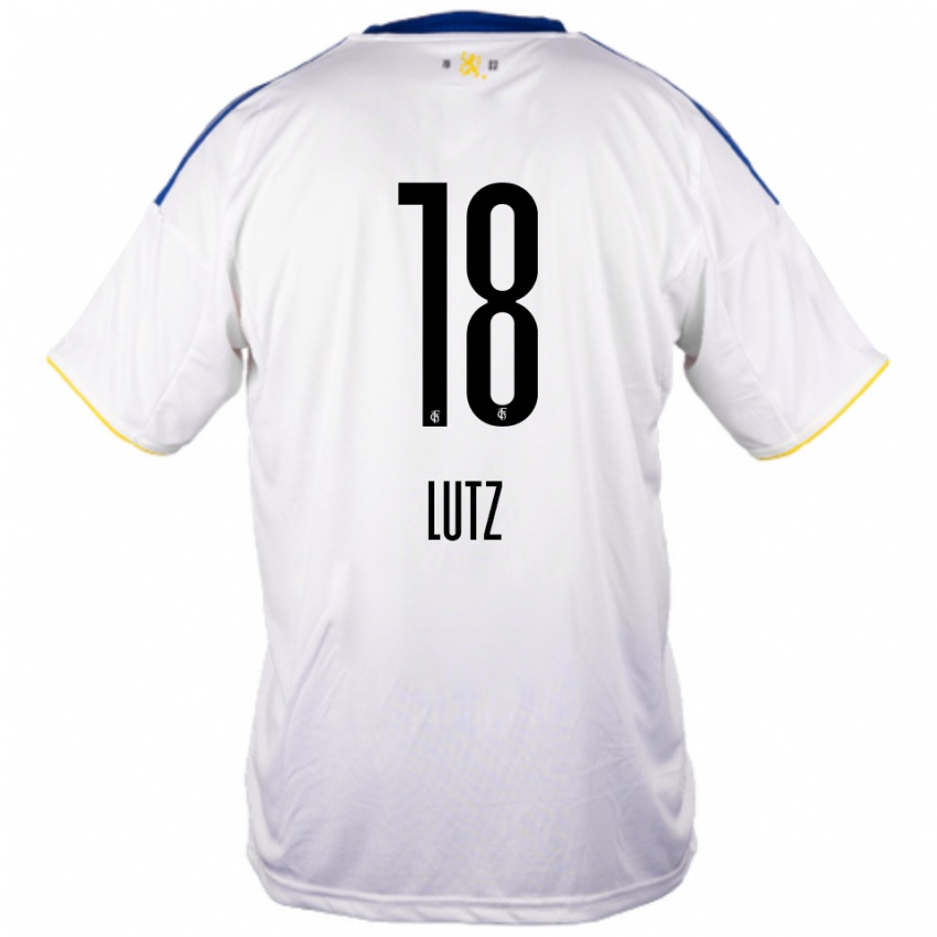 ילדים Moritz Lutz #18 לבן כחול צהוב הרחק ג'רזי 2025/26 חולצה קצרה