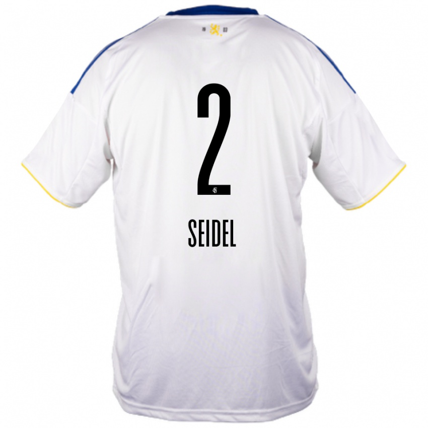 ילדים Jonas Seidel #2 לבן כחול צהוב הרחק ג'רזי 2025/26 חולצה קצרה