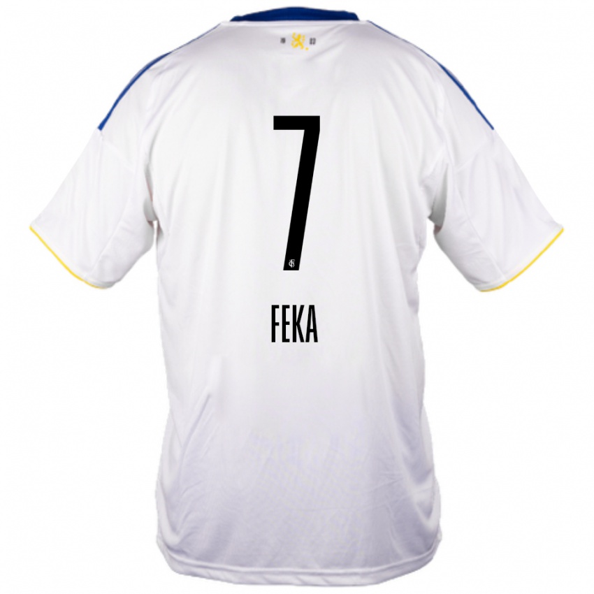 ילדים Lukas Feka #7 לבן כחול צהוב הרחק ג'רזי 2025/26 חולצה קצרה