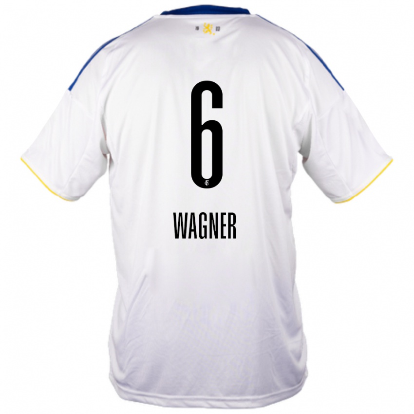 ילדים Emil Wagner #6 לבן כחול צהוב הרחק ג'רזי 2025/26 חולצה קצרה