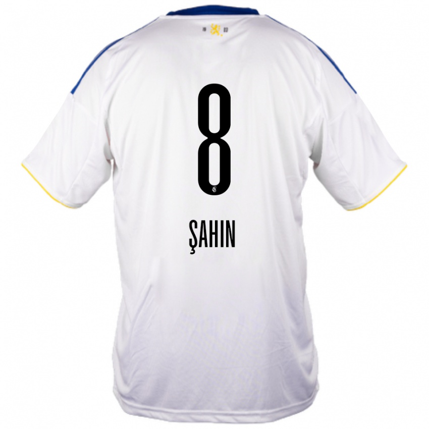 ילדים לאו סאהין #8 לבן כחול צהוב הרחק ג'רזי 2025/26 חולצה קצרה