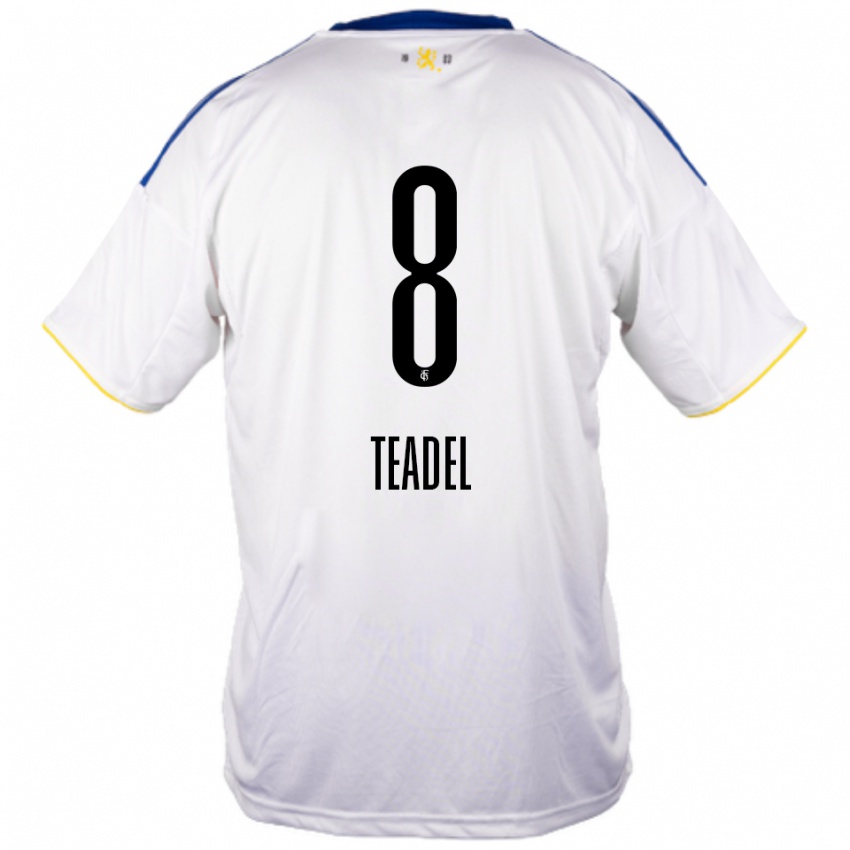ילדים Temesgen Teadel #8 לבן כחול צהוב הרחק ג'רזי 2025/26 חולצה קצרה