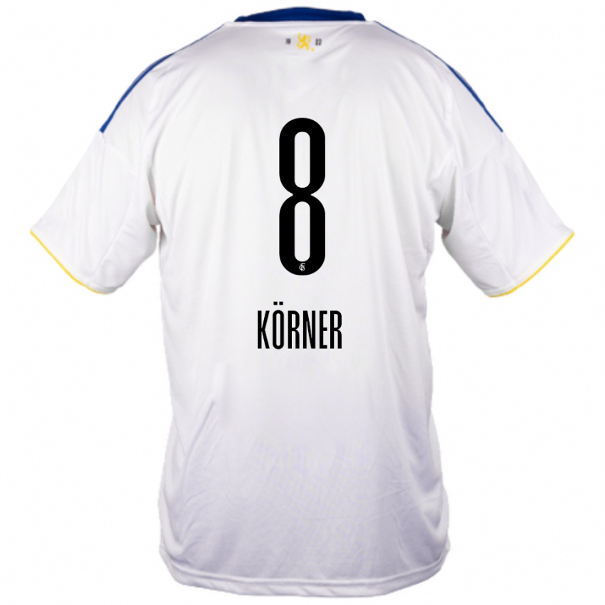 ילדים Anna Körner #8 לבן כחול צהוב הרחק ג'רזי 2025/26 חולצה קצרה