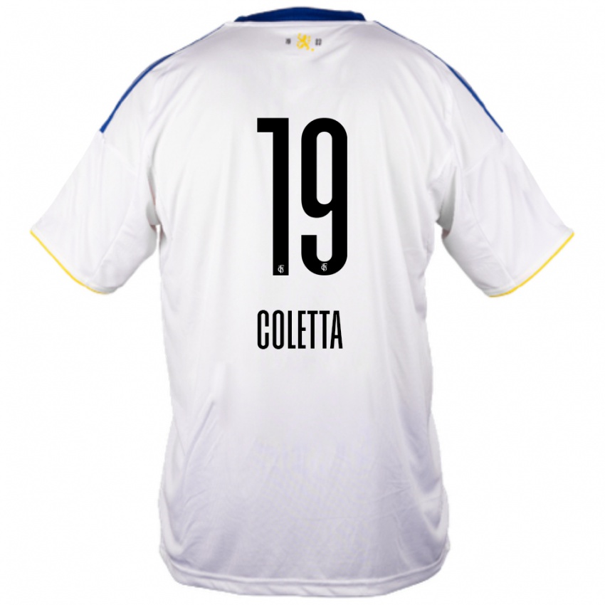 ילדים ג׳יידן צ׳ארלס קולטה #19 לבן כחול צהוב הרחק ג'רזי 2025/26 חולצה קצרה