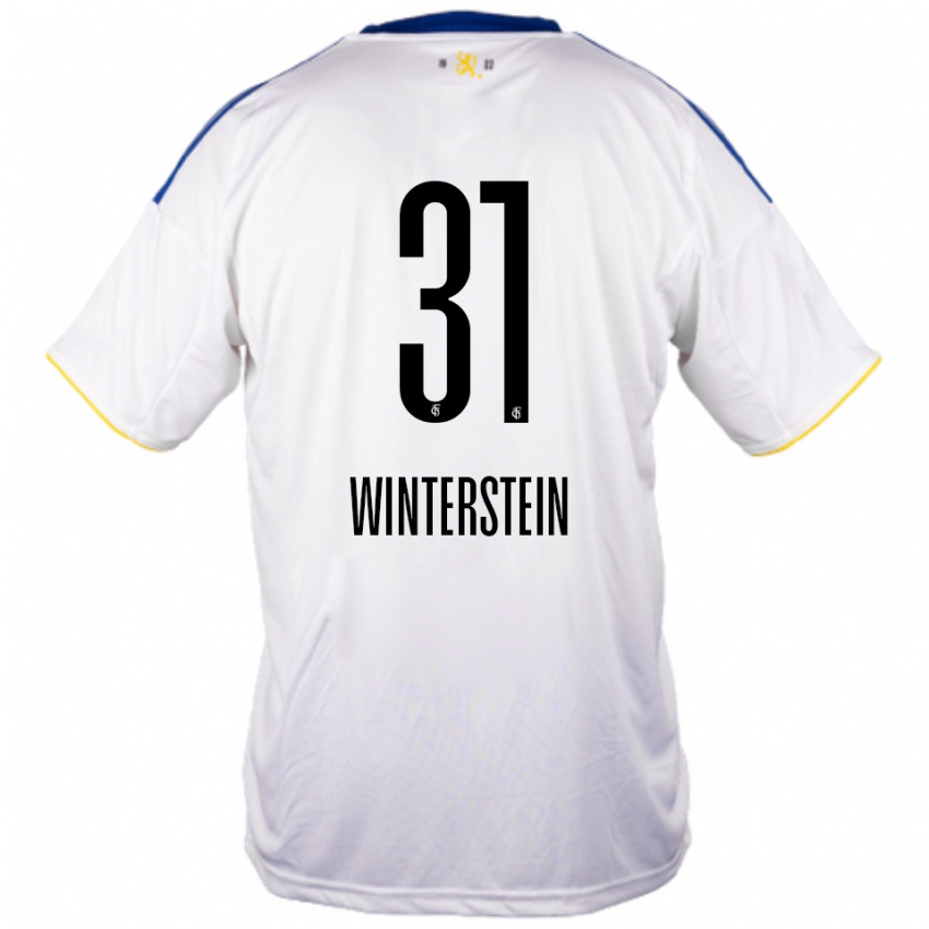 ילדים Lea Winterstein #31 לבן כחול צהוב הרחק ג'רזי 2025/26 חולצה קצרה