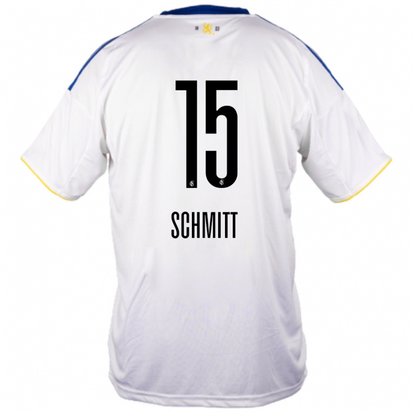 ילדים Madita Schmitt #15 לבן כחול צהוב הרחק ג'רזי 2025/26 חולצה קצרה