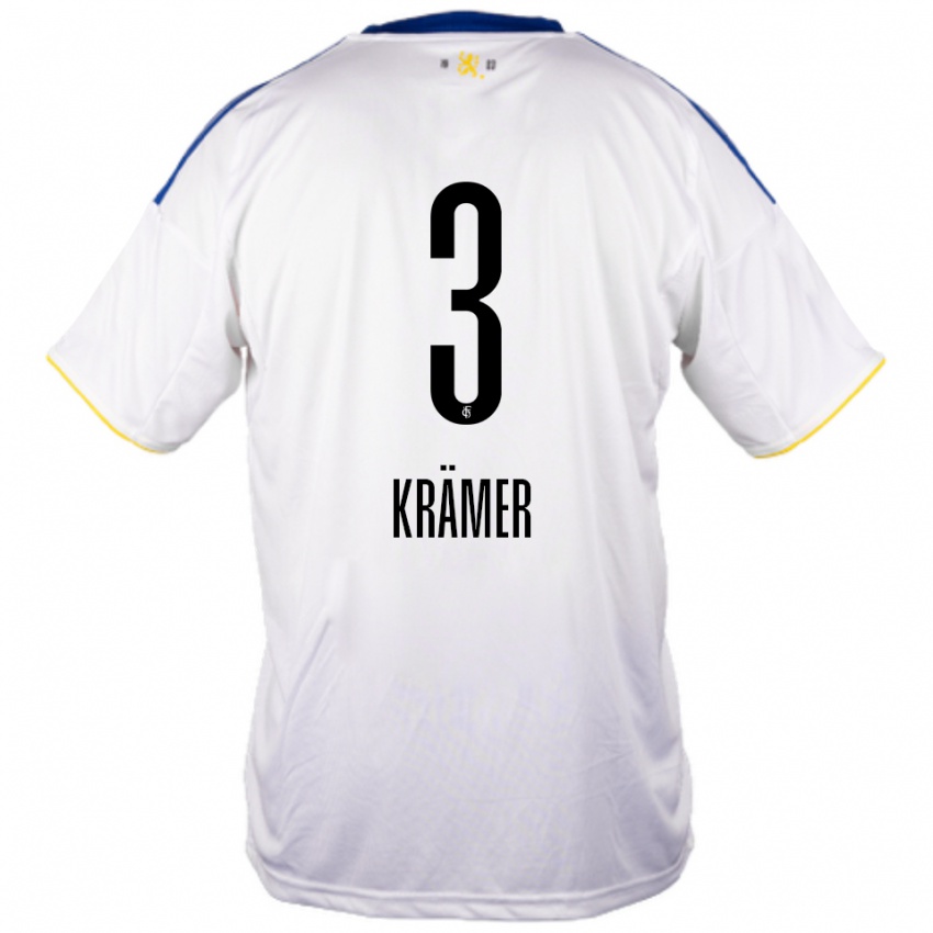 ילדים נילס קרמר #3 לבן כחול צהוב הרחק ג'רזי 2025/26 חולצה קצרה