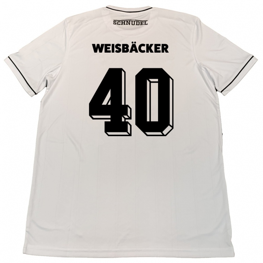 ילדים מקסימיליאן וייסבקר #40 לבן שחור הרחק ג'רזי 2025/26 חולצה קצרה