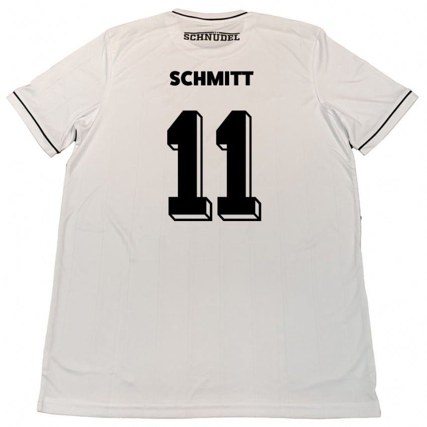 ילדים Valentin Schmitt #11 לבן שחור הרחק ג'רזי 2025/26 חולצה קצרה