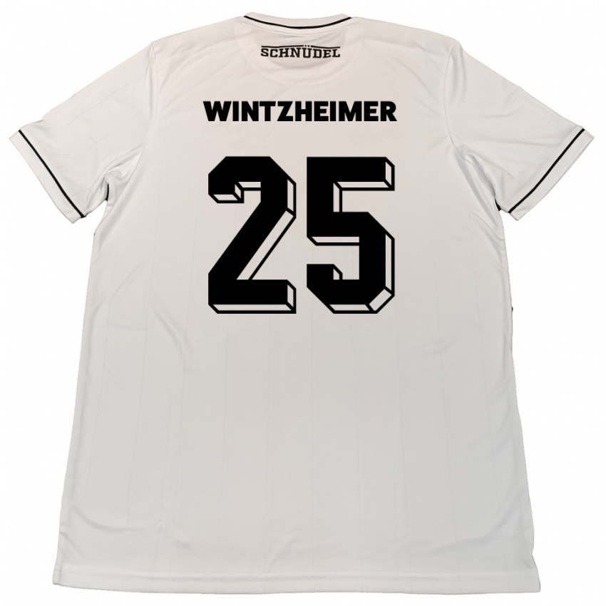 ילדים מנואל וינצהיימר #25 לבן שחור הרחק ג'רזי 2025/26 חולצה קצרה