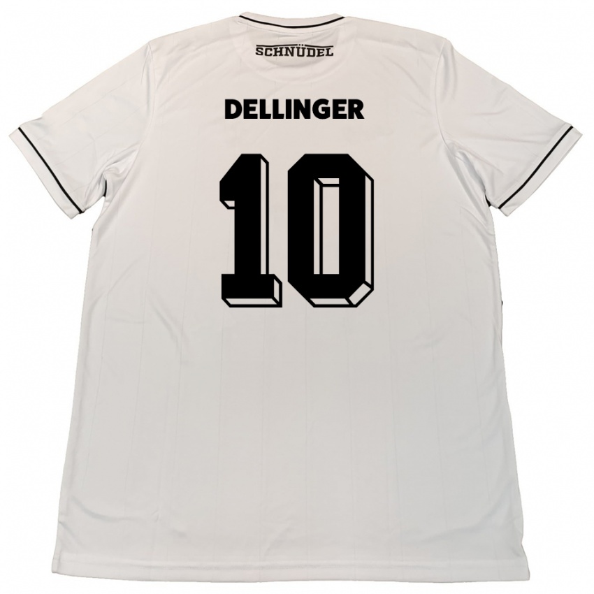 ילדים מיכאל דלינגר #10 לבן שחור הרחק ג'רזי 2025/26 חולצה קצרה