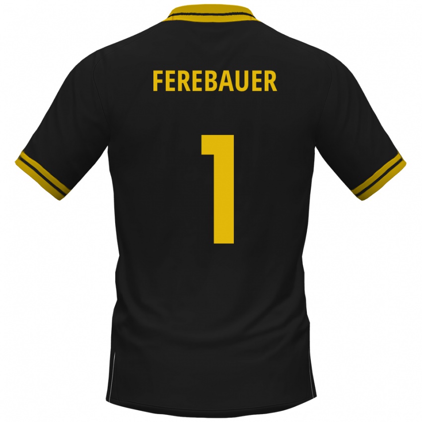 ילדים Philipp Ferebauer #1 שחור צהוב הרחק ג'רזי 2025/26 חולצה קצרה