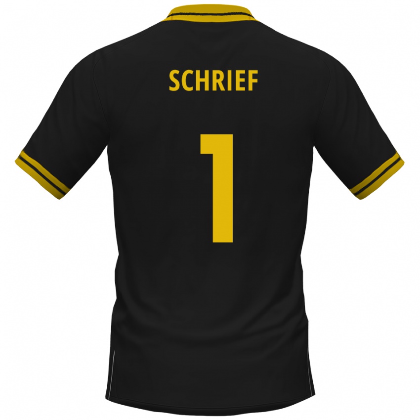 ילדים Moritz Schrief #1 שחור צהוב הרחק ג'רזי 2025/26 חולצה קצרה