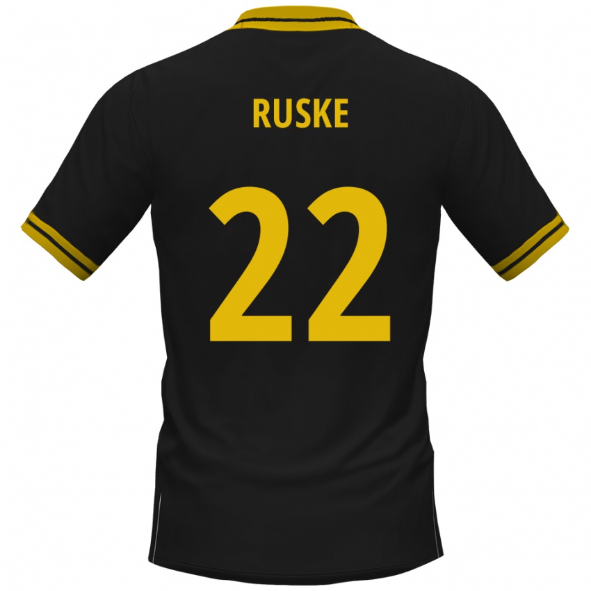 ילדים Neo Ruske #22 שחור צהוב הרחק ג'רזי 2025/26 חולצה קצרה